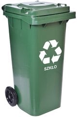 Контейнер для мусора 120 л зеленый цена и информация | Мусорные баки | pigu.lt