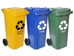 Набор контейнеров для мусора 120 л 3 шт цена и информация | Мусорные баки | pigu.lt