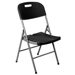 Складной обеденный стул, черный цена и информация | Садовые стулья, кресла, пуфы | pigu.lt