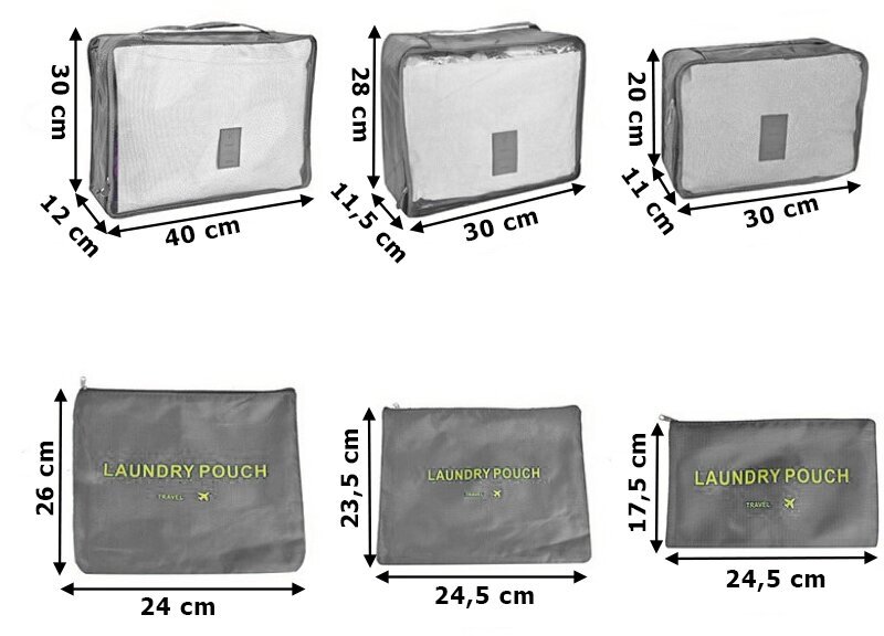 Gavin kelioninių organizatorių rinkinys, 6 dalių цена и информация | Daiktadėžės | pigu.lt