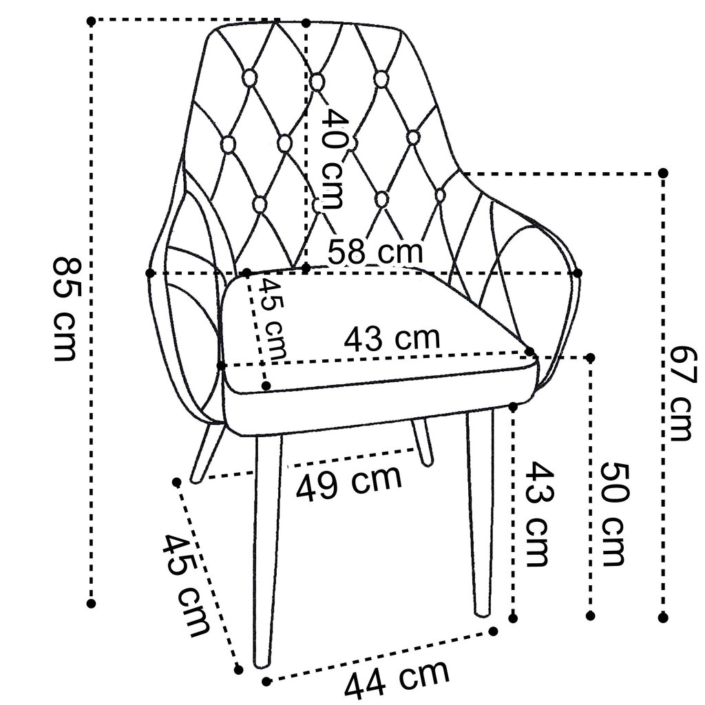 Kėdė Atlanta Velvet, pilka цена и информация | Biuro kėdės | pigu.lt