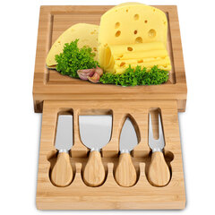 WARNA bambuko sūrio lentos ir peilių rinkinys, 22 cm kaina ir informacija | Virtuvės įrankiai | pigu.lt