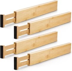 Набор из 4 бамбуковых перегородок для комода RITA цена и информация | Кухонная утварь | pigu.lt