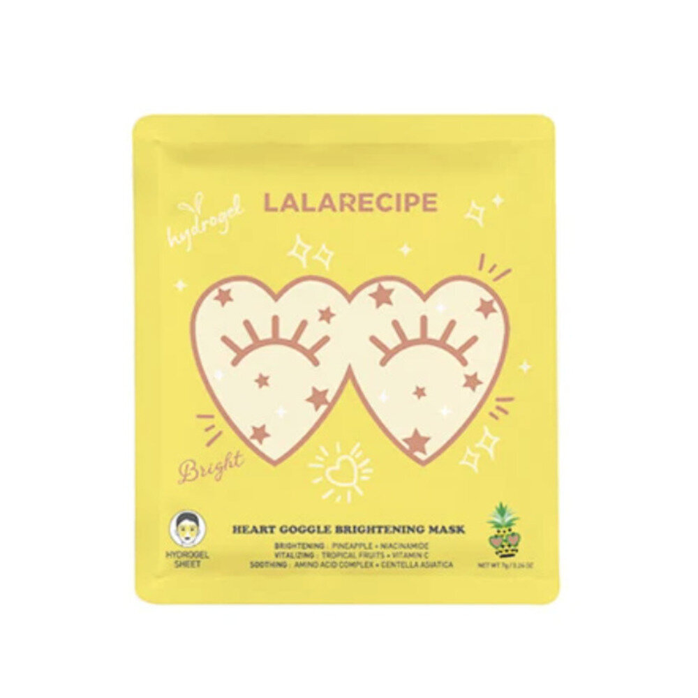 Šviesinanti lakštinė akių kaukė LalaRecipe Heart Goggle Brightening Mask, 10x7 g цена и информация | Veido kaukės, paakių kaukės | pigu.lt