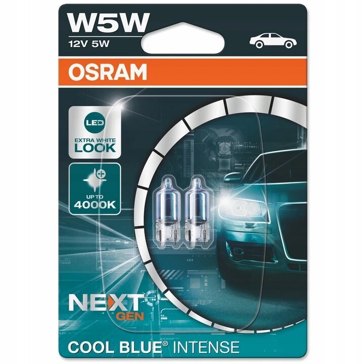 Lemputės automobiliui Osram W5W cool blue intense 2825CBN-02B kaina ir informacija | Automobilių lemputės | pigu.lt