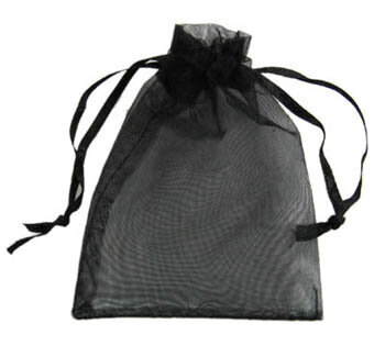 Organzos maišelis 5,5x7,5 cm, 4 vnt. juodas kaina ir informacija | Dovanų pakavimo priemonės | pigu.lt