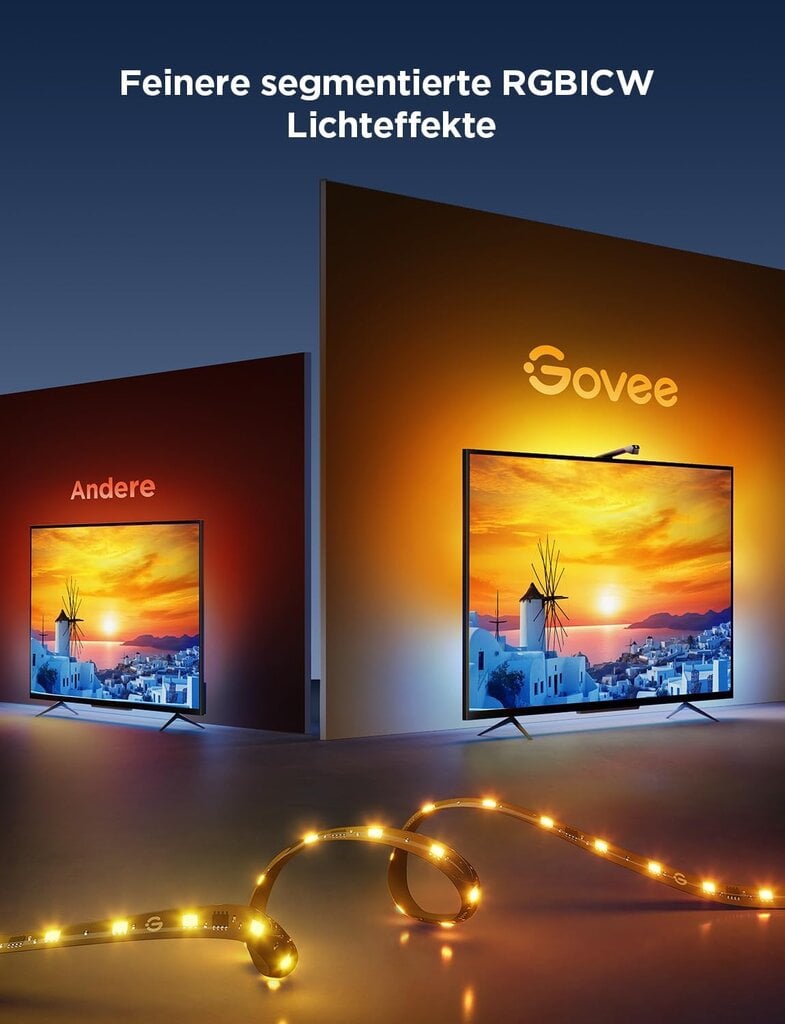 Govee TV Backlight 3 Lite with Fish-Eye цена и информация | Išmaniųjų (Smart TV) ir televizorių priedai | pigu.lt