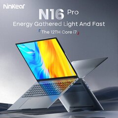 Ninkear N16 Pro 16-inch 2.5K 165Hz Intel Core i7-1260P WiFi 6 32GB RAM + 2TB SSD цена и информация | Ноутбуки | pigu.lt