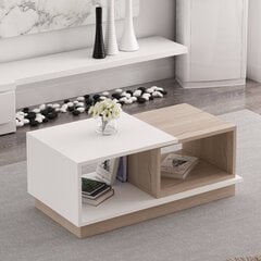 Kavos staliukas Asir, 90x36x45 cm, baltas/smėlio spalvos kaina ir informacija | Kavos staliukai | pigu.lt