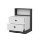 Naktinis staliukas Asir, 62x62x42 cm, pilkas/baltas kaina ir informacija | Spintelės prie lovos | pigu.lt