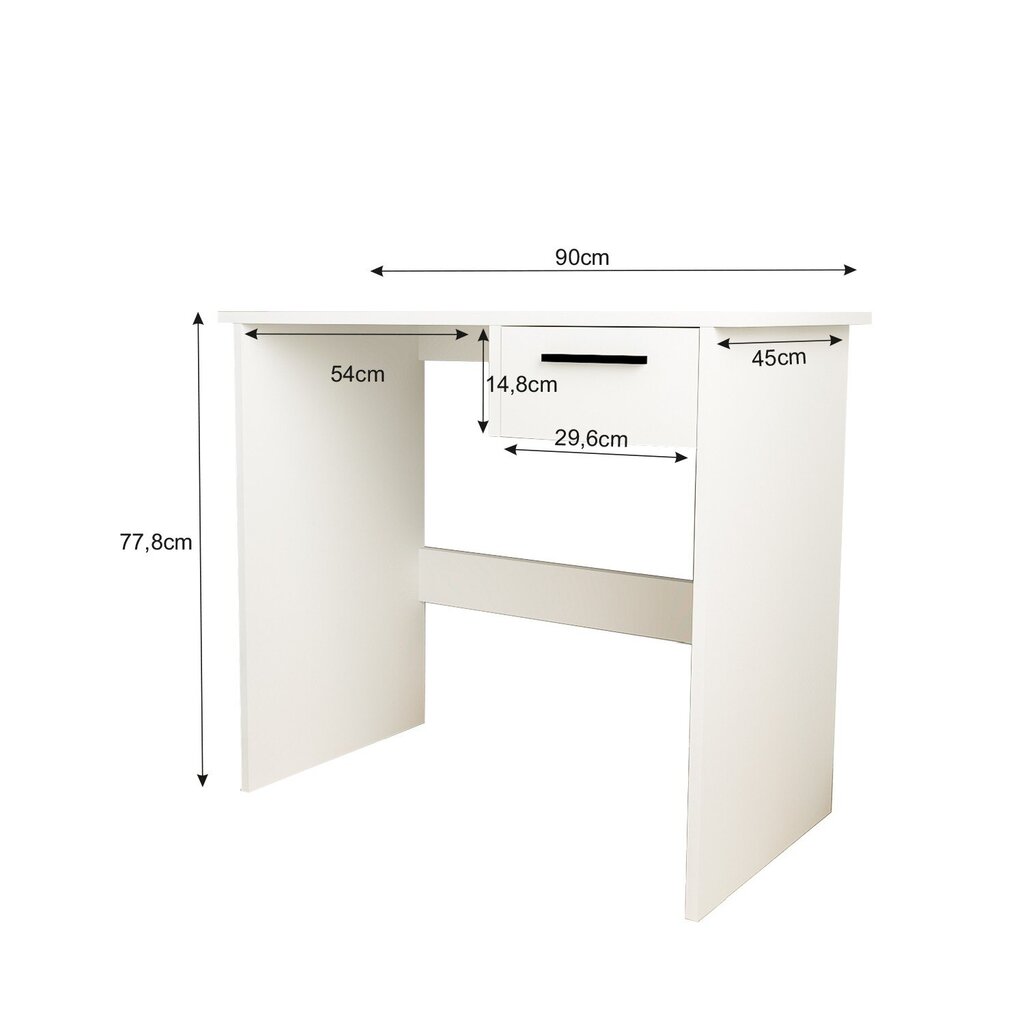Stalas Asir, 90x77,8x45 cm, baltas kaina ir informacija | Kompiuteriniai, rašomieji stalai | pigu.lt