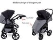 Universalus vežimėlis 3 in 1 GaGaDumi Boston Travel System, pilkas kaina ir informacija | Vežimėliai | pigu.lt