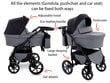 Universalus vežimėlis 3 in 1 GaGaDumi Boston Travel System, black kaina ir informacija | Vežimėliai | pigu.lt