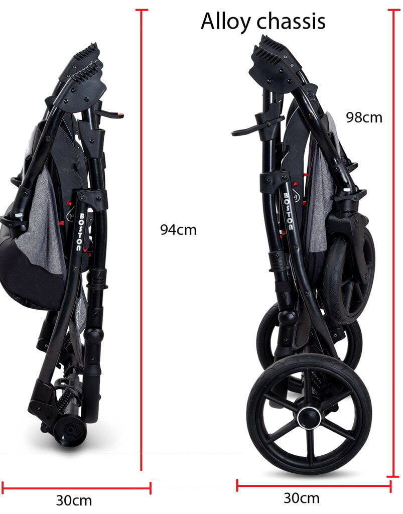 Universalus vežimėlis 3 in 1 GaGaDumi Boston Travel System, black kaina ir informacija | Vežimėliai | pigu.lt