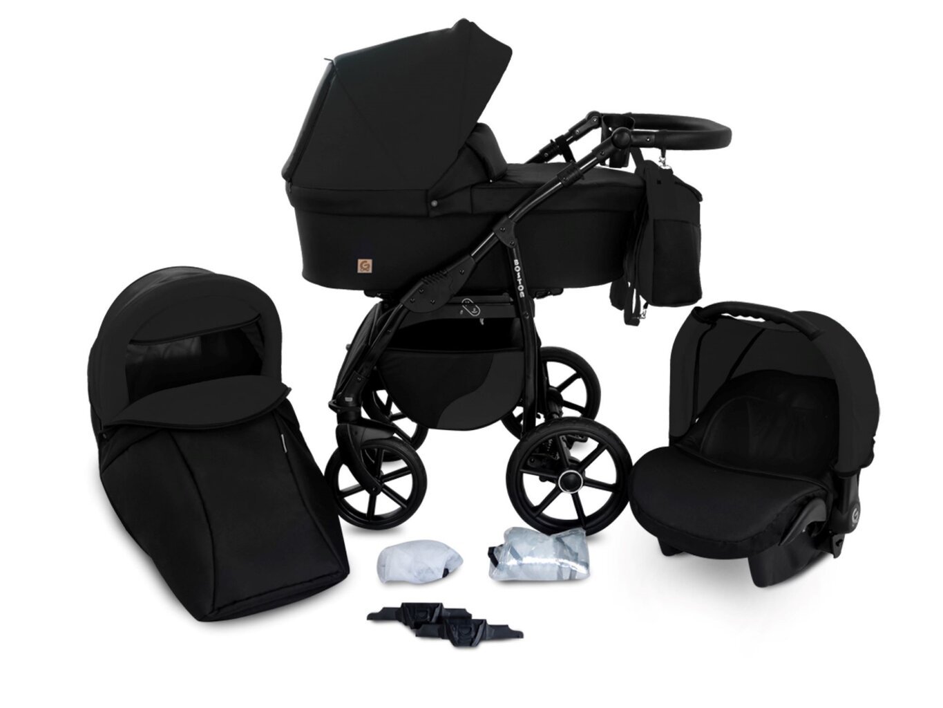 Universalus vežimėlis 3 in 1 GaGaDumi Boston Travel System, black kaina ir informacija | Vežimėliai | pigu.lt