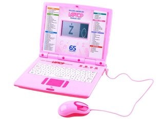 Образовательный ноутбук для польского и английского языков, 65 функций, розовый цена и информация | Развивающие игрушки | pigu.lt