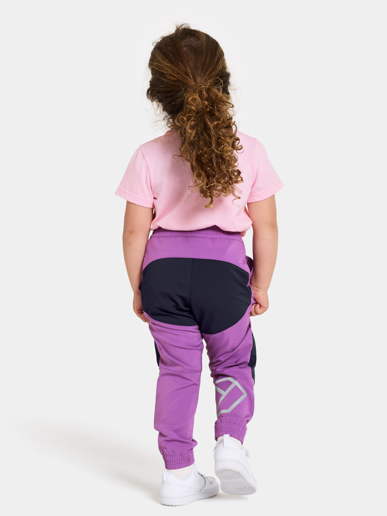 Didriksons vaikiškos pavasario-rudens softshell kelnės BLÅBÄR, fuksijos spalvos kaina ir informacija | Kelnės mergaitėms | pigu.lt