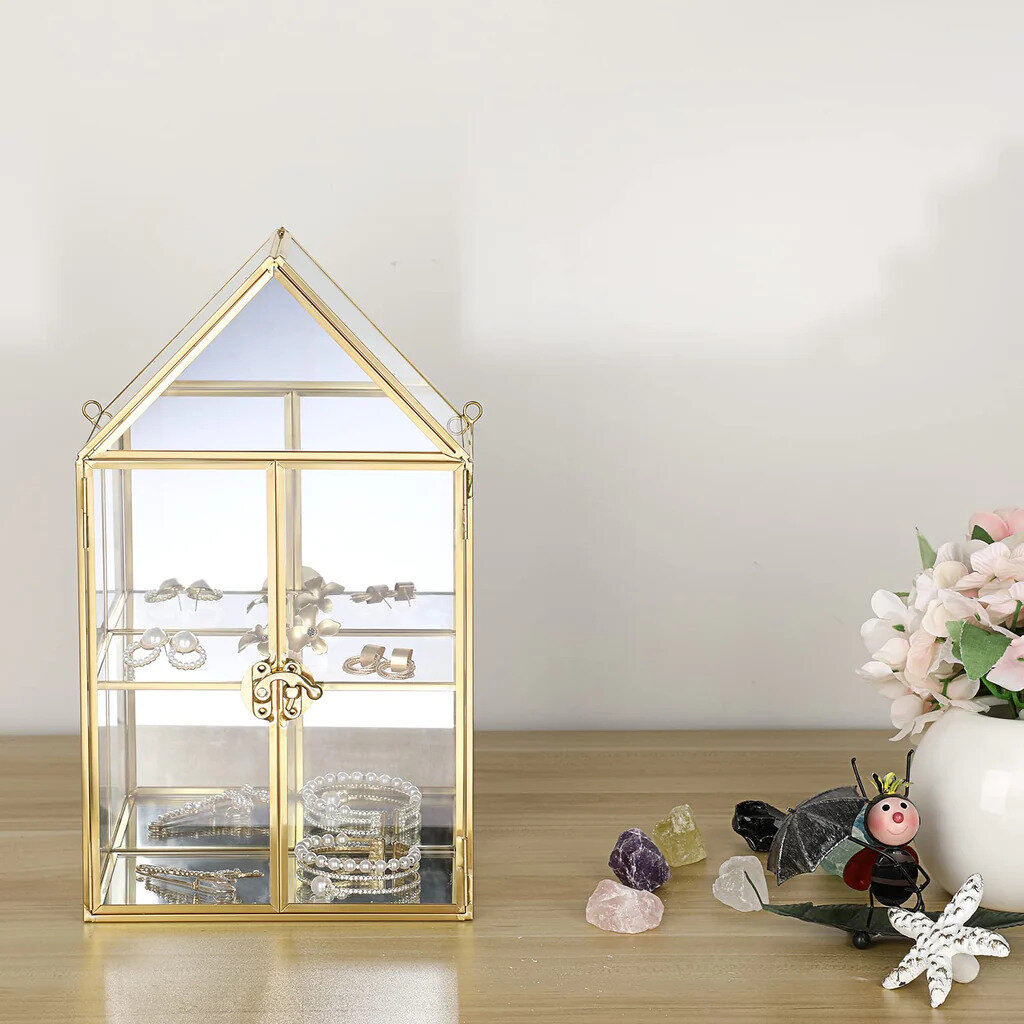 Dekoratyvinė stiklinė dėžutė "Castle" 31 x 18 x 10.5cm kaina ir informacija | Interjero detalės | pigu.lt