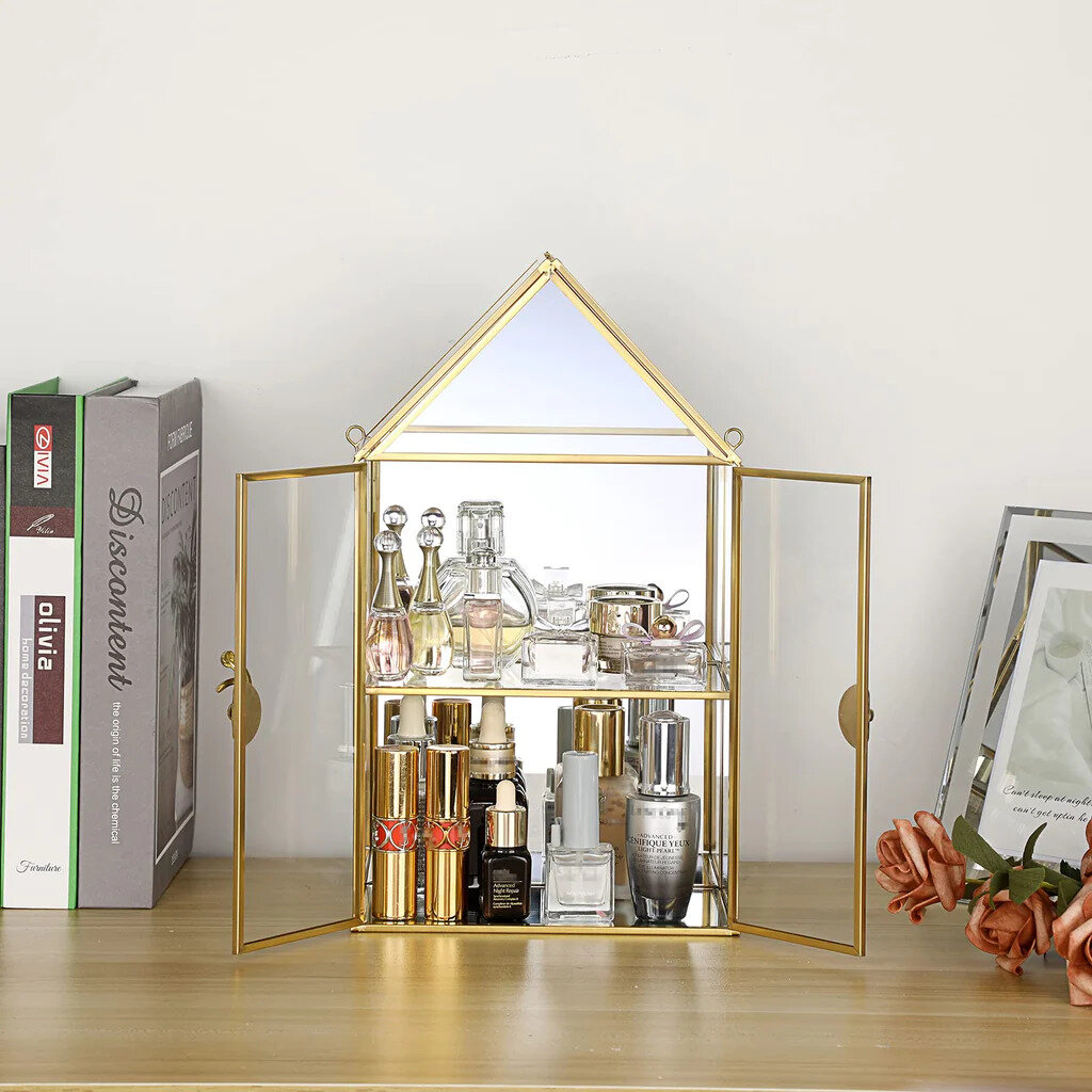 Dekoratyvinė stiklinė dėžutė "Castle" 31 x 18 x 10.5cm kaina ir informacija | Interjero detalės | pigu.lt