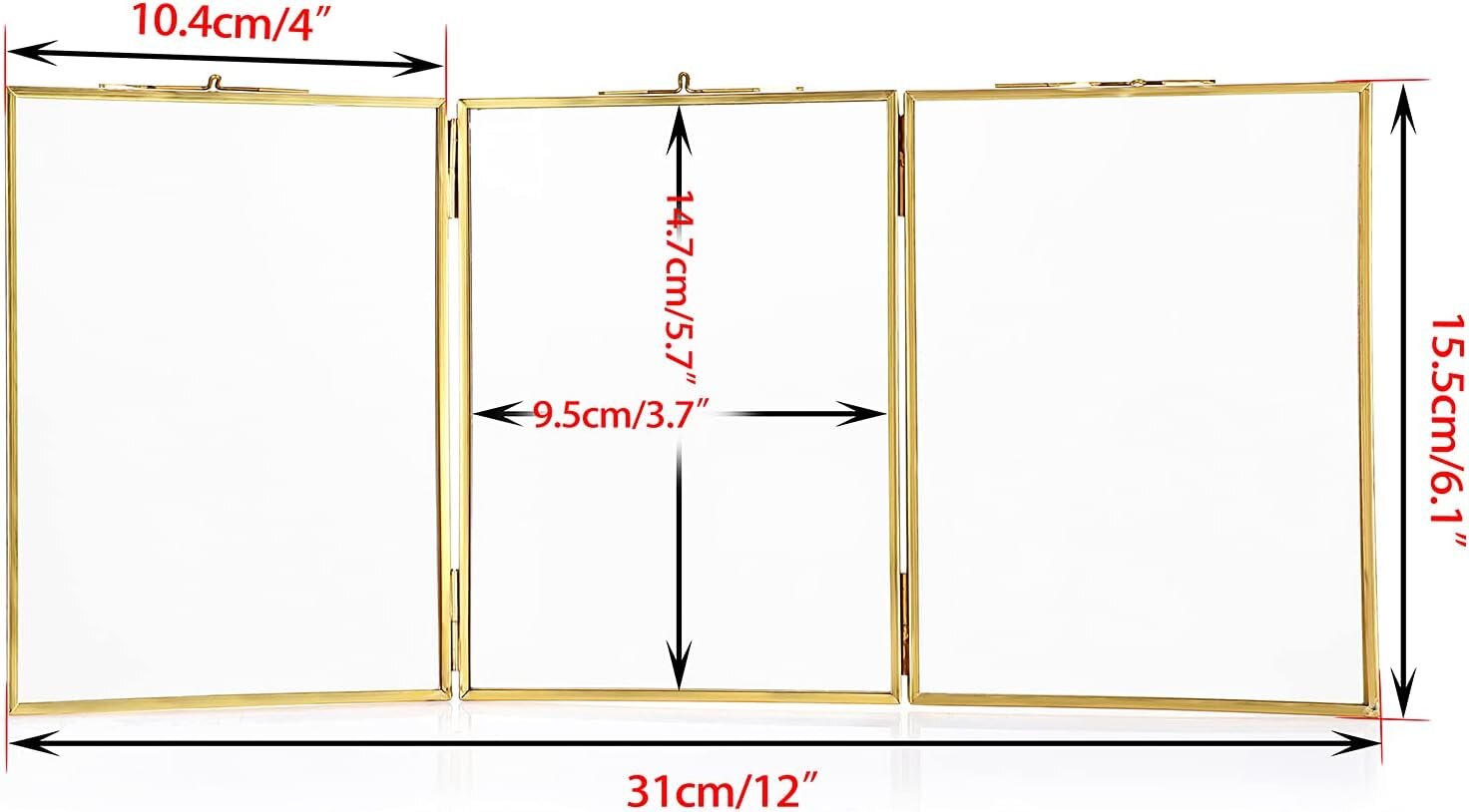 Metalinis nuotraukų rėmas 3 nuotraukom 9.5 x 14.7cm цена и информация | Rėmeliai, nuotraukų albumai | pigu.lt