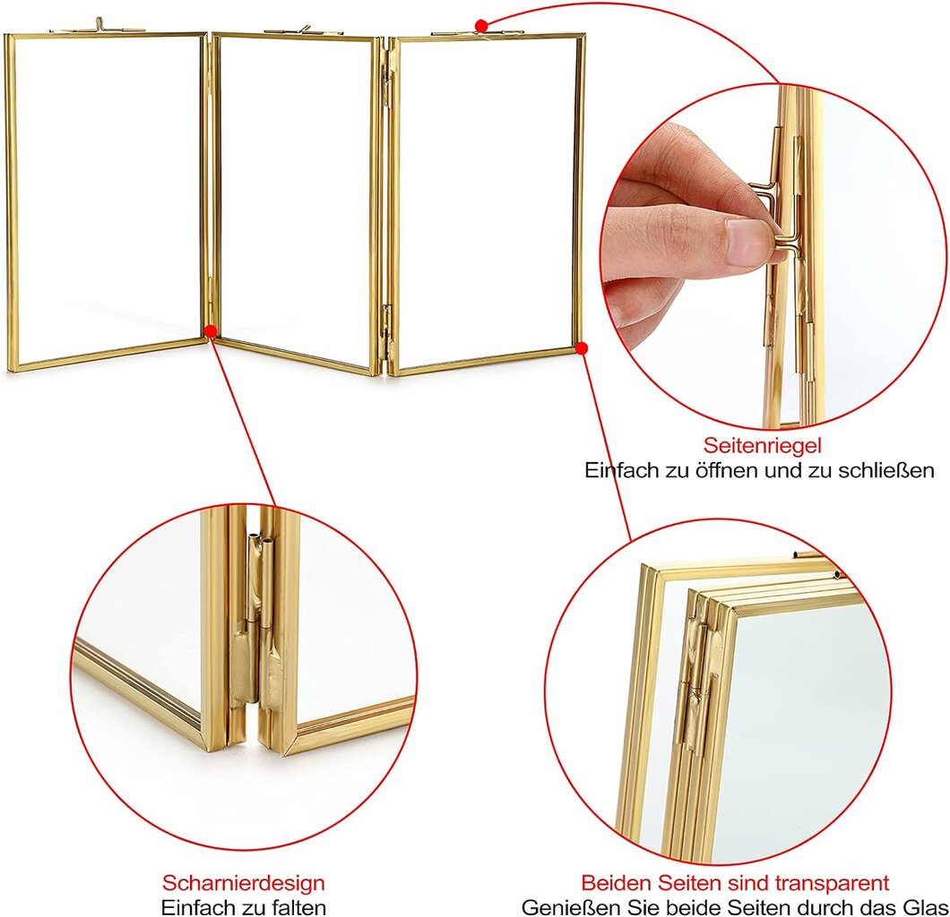 Metalinis nuotraukų rėmas 3 nuotraukom 9.5 x 14.7cm цена и информация | Rėmeliai, nuotraukų albumai | pigu.lt