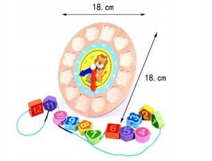 Обучающие деревянные часы с кубиками цена и информация | Развивающие игрушки | pigu.lt