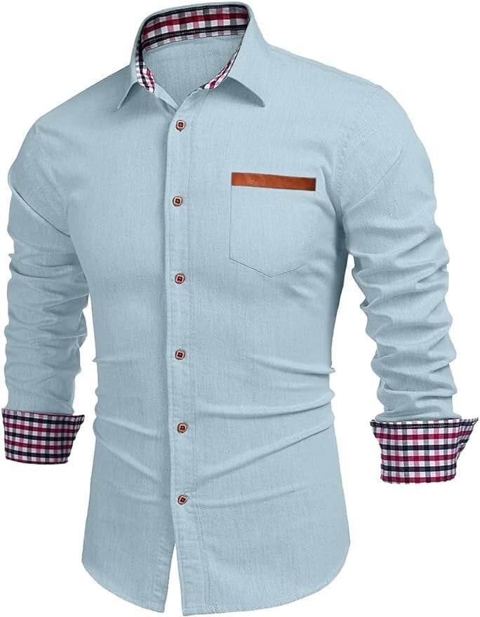 Marškiniai vyrams Meilicloth,, mėlyni kaina ir informacija | Vyriški marškiniai | pigu.lt