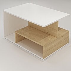 Kavos staliukas Asir, 90x48,6x60 cm, baltas/rudas kaina ir informacija | Kavos staliukai | pigu.lt