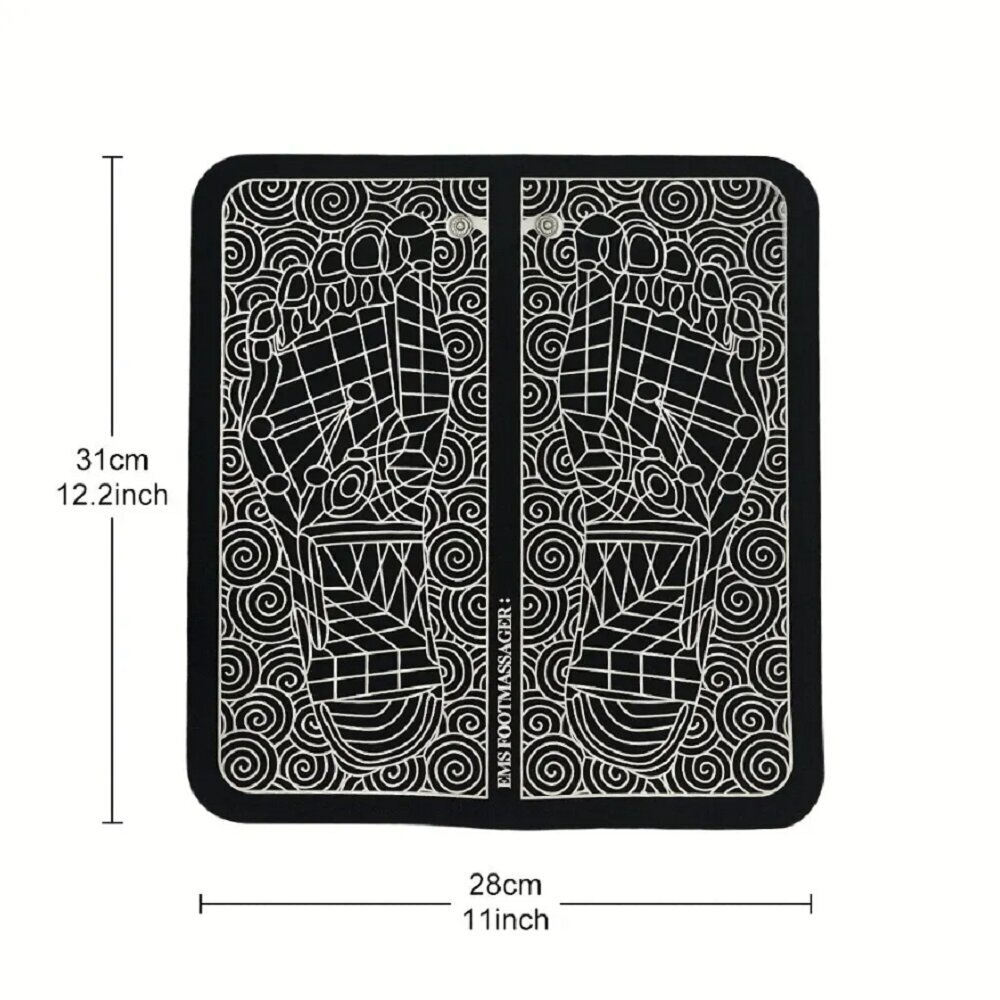 Pėdų masažo kilimėlis, 31 x 28 x 0.4 cm, juodas цена и информация | Masažo reikmenys | pigu.lt