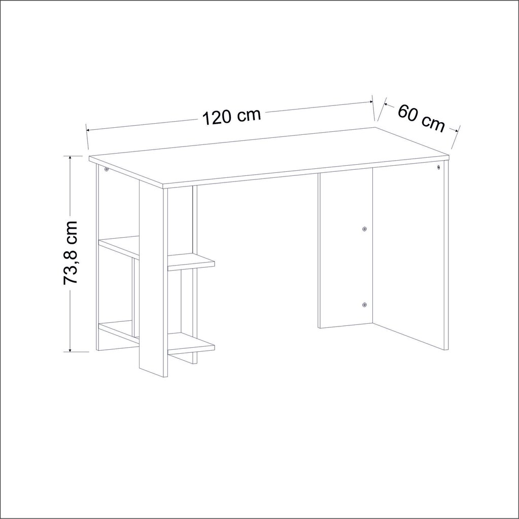 Stalas Asir, 120x73,8x60 cm, smėlio spalvos kaina ir informacija | Kompiuteriniai, rašomieji stalai | pigu.lt