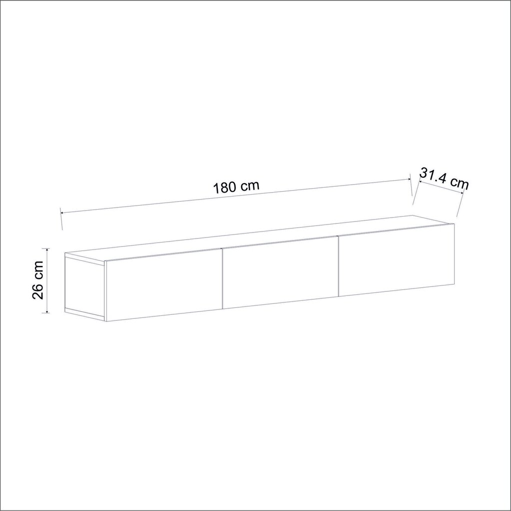 TV staliukas Asir 180x26x31,4 cm, rudas kaina ir informacija | TV staliukai | pigu.lt