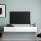 TV staliukas Asir 180x26x31,4 cm, baltas kaina ir informacija | TV staliukai | pigu.lt