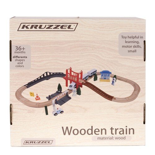 Medinė geležinkelio trasa Kruzzel цена и информация | Žaislai berniukams | pigu.lt