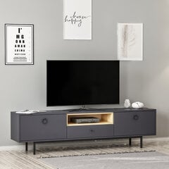 TV staliukas Asir 180x48x35 cm, pilkas kaina ir informacija | TV staliukai | pigu.lt