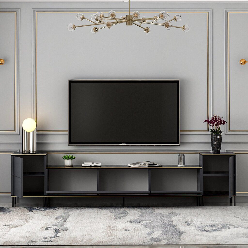 TV staliukas Asir 180x45,2x35cm, pilkas цена и информация | TV staliukai | pigu.lt