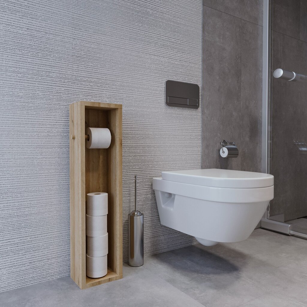Vonios spintelė Asir, 25x100x9 cm, ruda kaina ir informacija | Vonios spintelės | pigu.lt