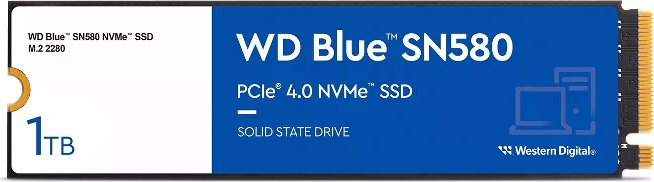 Western Digital Blue SN580 WDS100T3B0E цена и информация | Vidiniai kietieji diskai (HDD, SSD, Hybrid) | pigu.lt