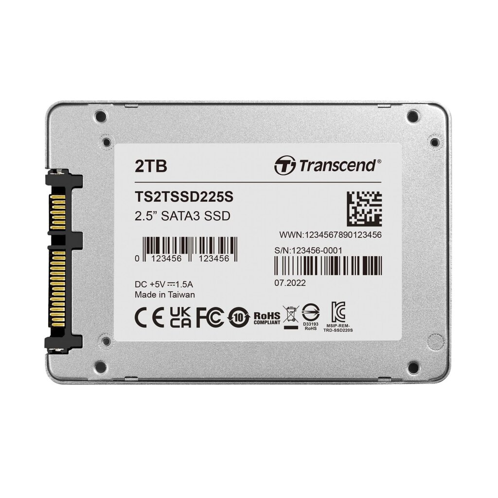 Transcend TS2TSSD225S kaina ir informacija | Vidiniai kietieji diskai (HDD, SSD, Hybrid) | pigu.lt