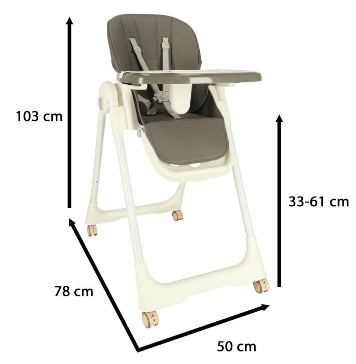 Maitinimo kėdutė RoGer, pilka kaina ir informacija | Maitinimo kėdutės | pigu.lt
