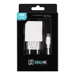 OBAL:ME Wall Charger USB-A 10W + USB-A|Lightning Cable 1m White цена и информация | Зарядные устройства для телефонов | pigu.lt