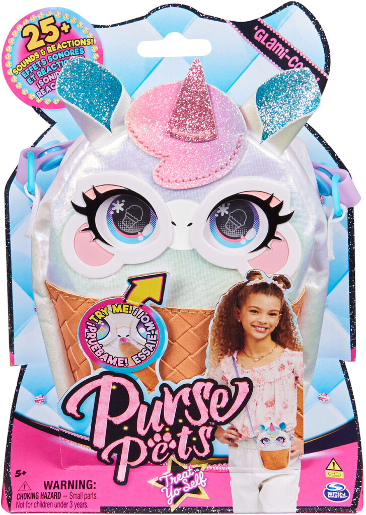 Interaktyvi rankinė Spin Master Pure pets Ice Cream Unicorn kaina ir informacija | Kuprinės ir krepšiai | pigu.lt