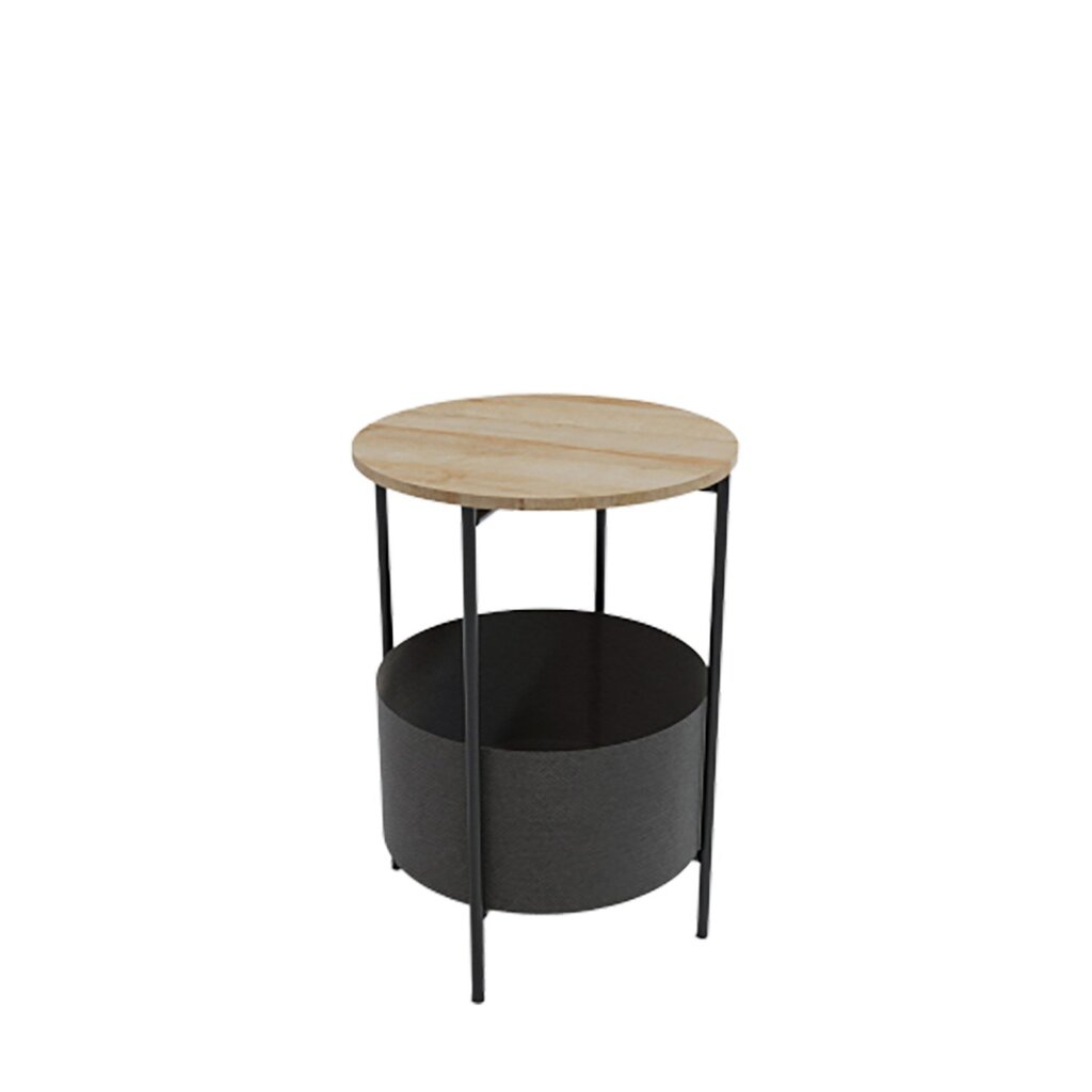 Šoninis stalas Asir, 43x60x43 cm, juodas/rudas kaina ir informacija | Kavos staliukai | pigu.lt