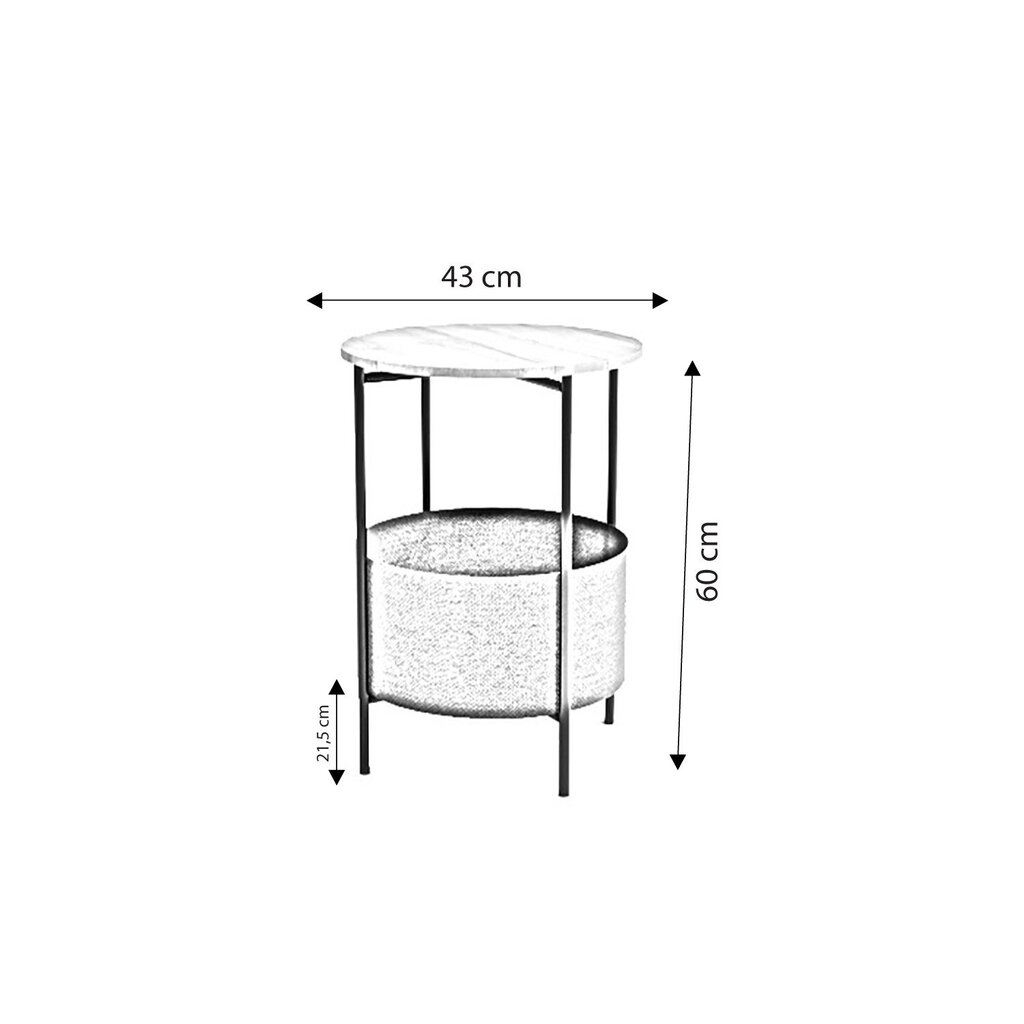 Šoninis stalas Asir, 43x60x43 cm, juodas/rudas цена и информация | Kavos staliukai | pigu.lt
