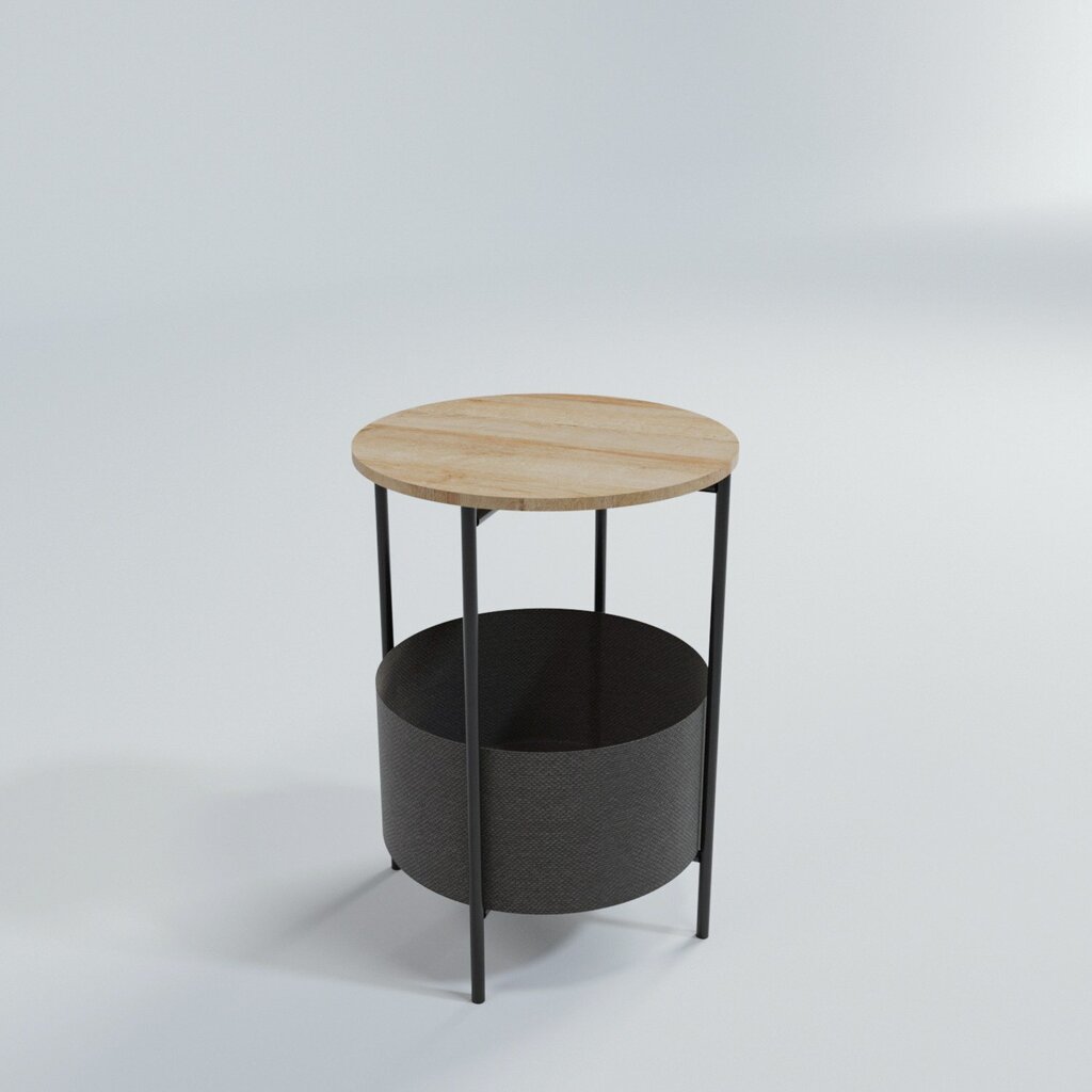Šoninis stalas Asir, 43x60x43 cm, juodas/rudas kaina ir informacija | Kavos staliukai | pigu.lt