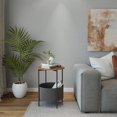Šoninis stalas Asir, 43x60x43 cm, rudas/juodas kaina ir informacija | Kavos staliukai | pigu.lt