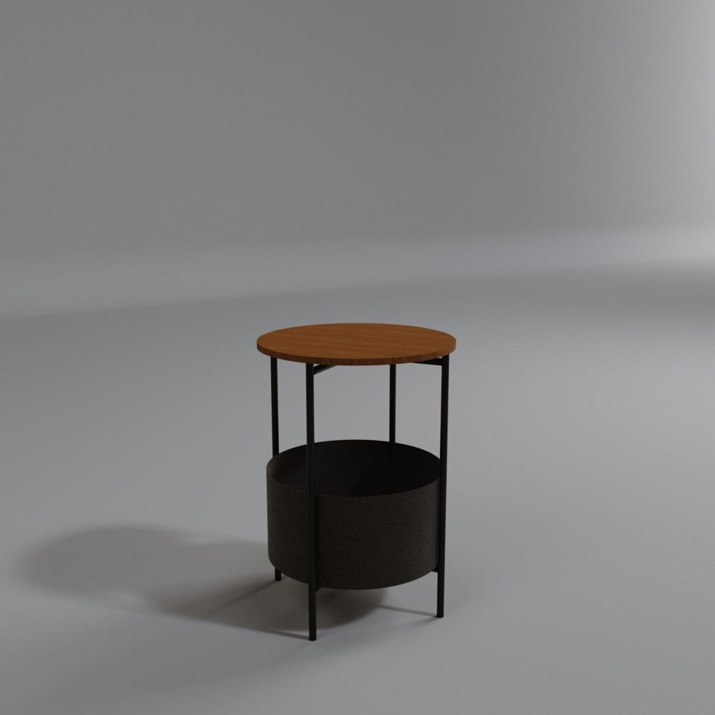 Šoninis stalas Asir, 43x60x43 cm, rudas/juodas kaina ir informacija | Kavos staliukai | pigu.lt