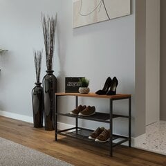 Batų spinta Asir, 70x45x30 cm, ruda/juoda kaina ir informacija | Batų spintelės, lentynos ir suolai | pigu.lt