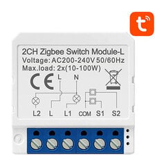 Модуль интеллектуального переключателя ZigBee LZWSM16-W2 без нейтрали TUYA Avatto цена и информация | Выключатели, розетки | pigu.lt