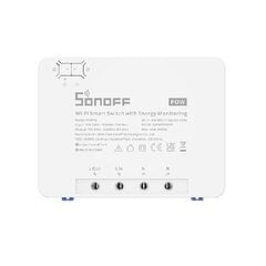 Интеллектуальный коммутатор Wi-Fi с мониторингом энергопотребления POWR3 (25 А/5500 Вт) Sonoff цена и информация | Выключатели, розетки | pigu.lt
