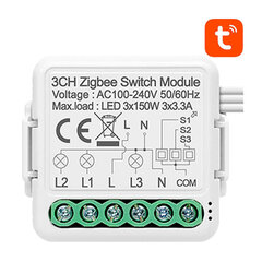Išmanusis jungiklio modulis ZigBee N-ZWSM01-3 TUYA Avatto 1 vnt kaina ir informacija | Elektros jungikliai, rozetės | pigu.lt